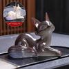 Artistic Foxes Teas Pet Figurine Heat Reactive Resin Craftsmanship Unique Table Decoration Gift Teas Ceremony Accessory