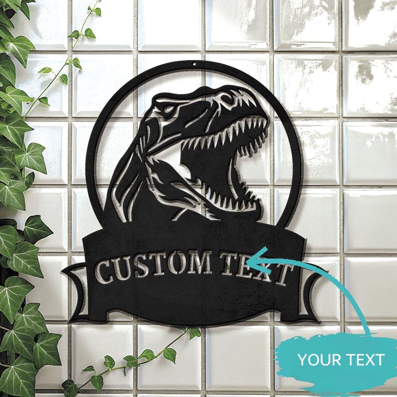 

Tin Sign Dinosaur Art Retro Metal Poster Kids Room Wall Decor Fantasy Home Accent