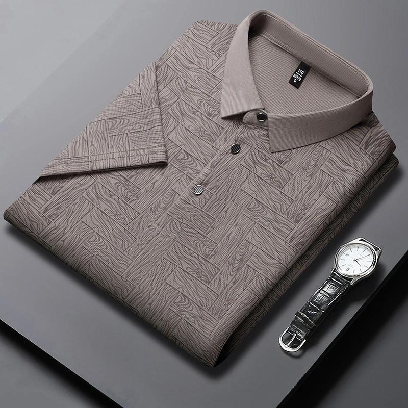 Summer Men's Jacquard POLO Shirt Half-sleeved T-shirt Fashion Casual Outer Top Men