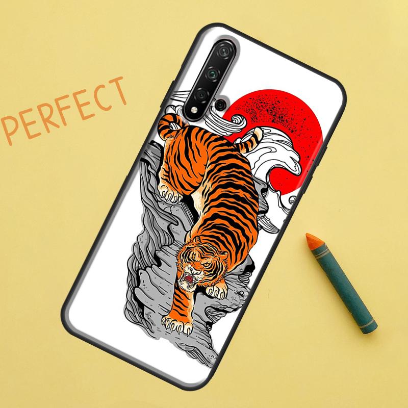 Tiger Red Sun Japan Art For Huawei Nova 5T 9 10 SE 7i 8i 11i 12i Y60 Y61 Y70 Y72 Y73 Y90 Y91 P20 P30 P40 Lite Case