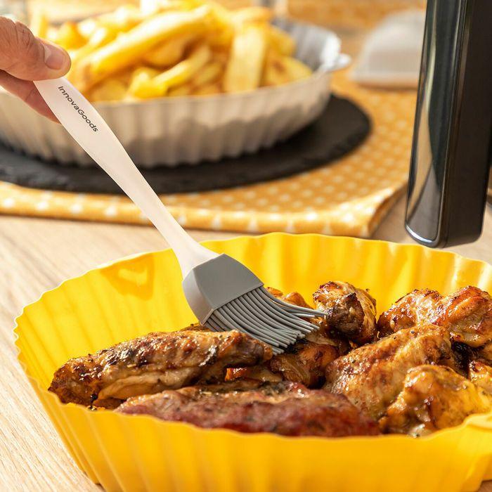 Paniers silicone pour friteuse à air - INNOVAGOODS - Mollicon (4 pièces) - Avec poignées - Anti-adhérent - Compatible micro-ondes