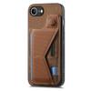 For iPhone 16e Case with Card Slot Kickstand Retro Leather Back Cover
