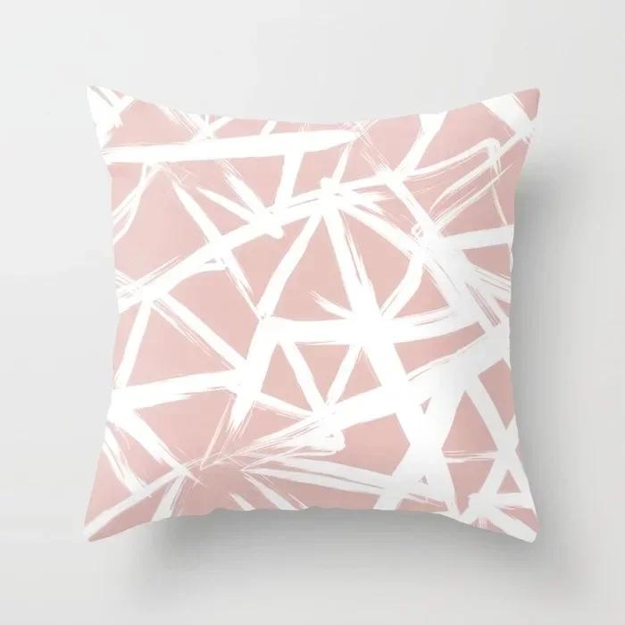 40X40/45X45CM Rose Gold Pink Geometry Print Cushion Covers Modern Nordic Livingroom Decorative Pillows Case Couch Throw Pillows
