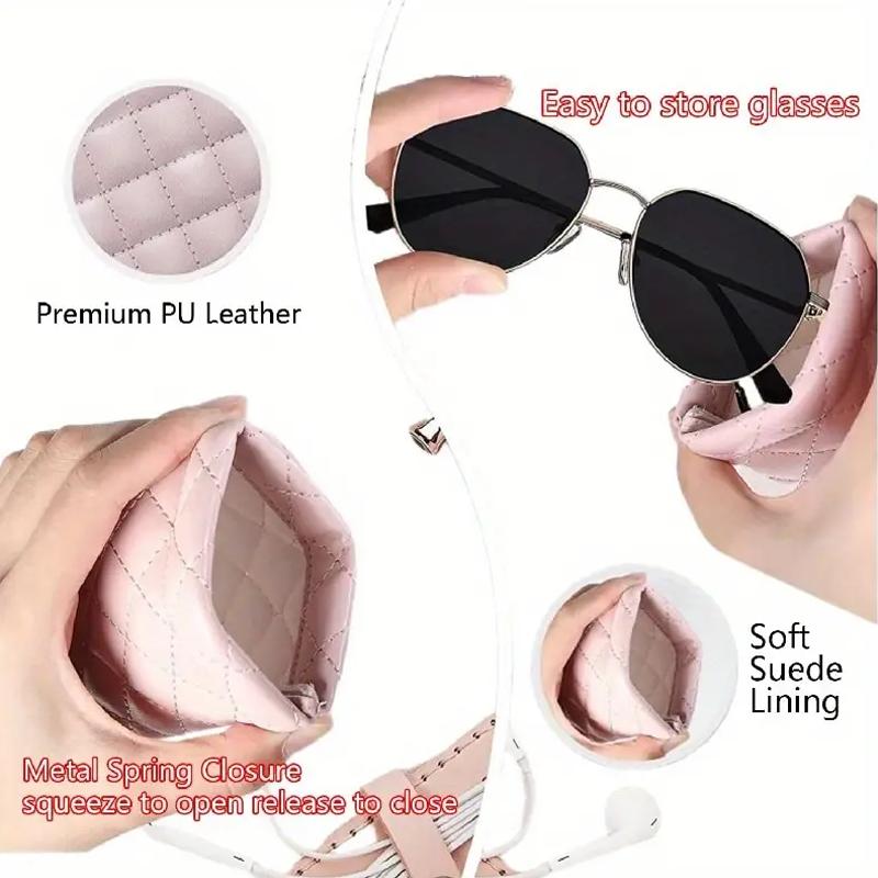 Stylish and Simple PU Leather Glasses Bag Waterproof and Pressure-resistant Sunglasses Portable Glasses Bag Storage Bag