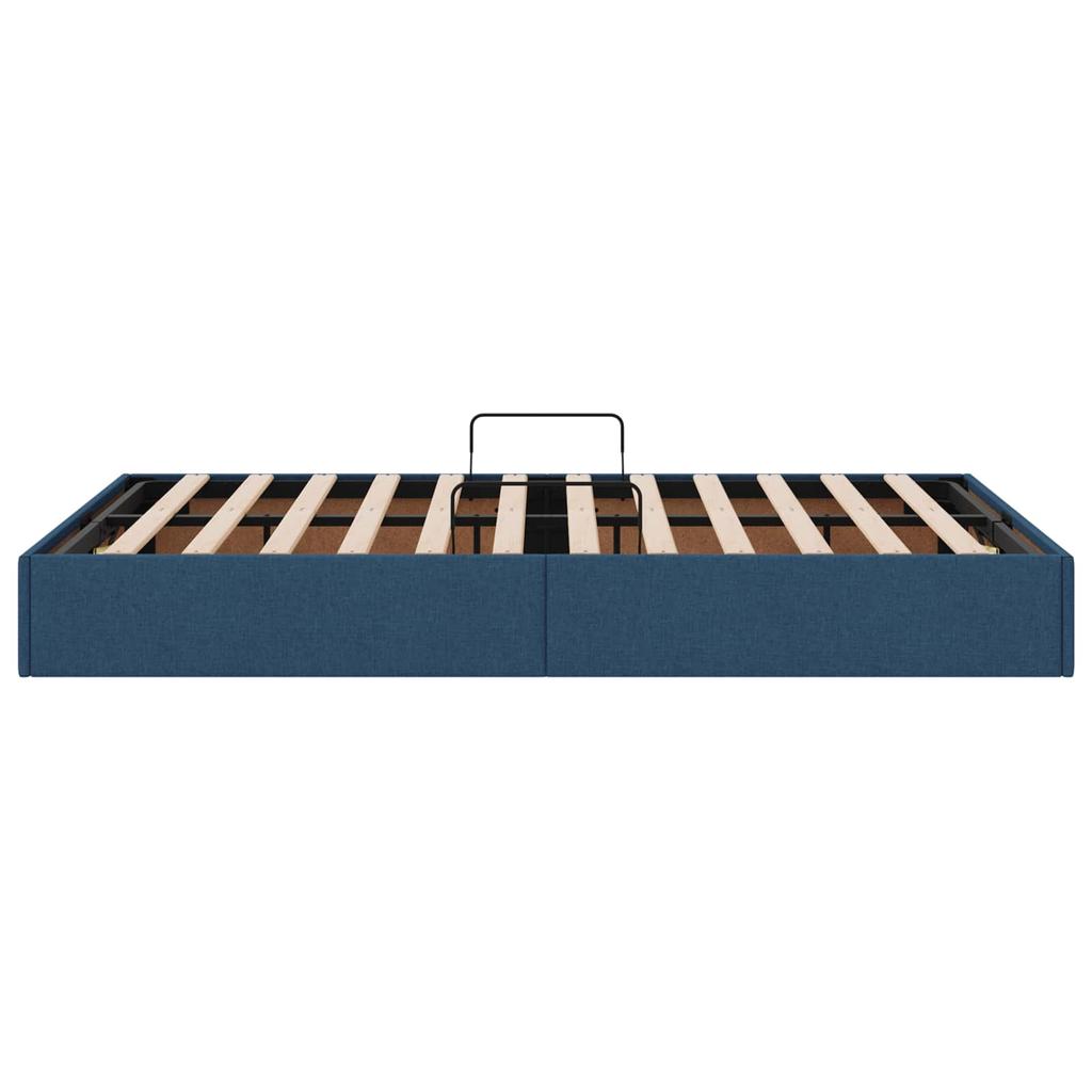 Ottoman Bed Frame with Storage Blue 120 X 200 Cm Fabric