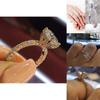 Princess Ring Jewelry With Cubic Zirconia Geometric Design For Engagement And Wedding