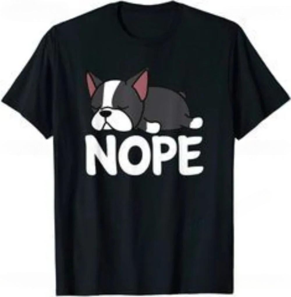 Funny Creative Nope Lazy Frenchie for French Bulldog Dog ONeck Tshirt Women Casual Short Sleeve Streetwear Summer Tee Tops S