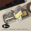 Men's Fashionable Tree Pattern Zipper Wallet Durable PU Leather Card Organizer with Coin Pouch