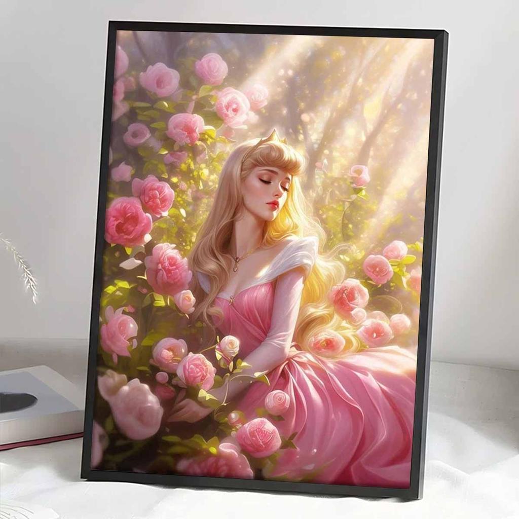 Full Round Diamond Painting The Princess In The Flower Bed Art Rhinestone Picture Mosaic DIY 5D Cross Stitch Embroidery Home Decoration