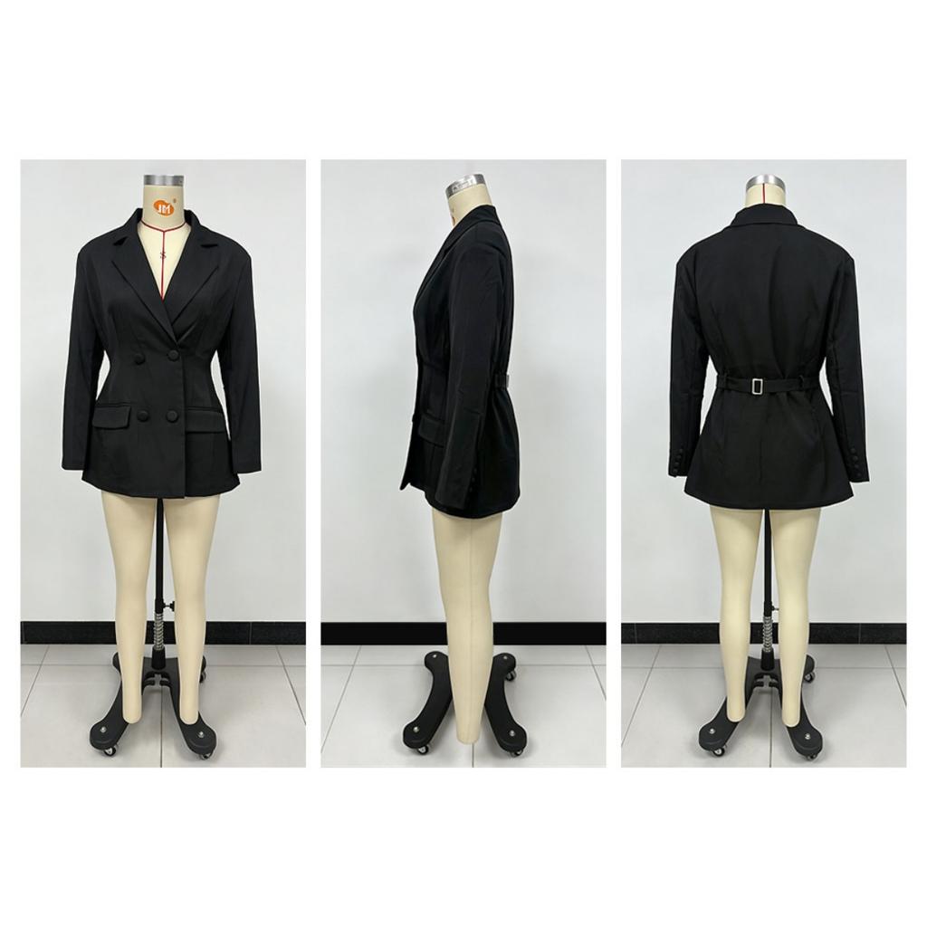 Einfarbiger Langarm Revers Schmal Geschnittener Blazer Strickjacke Mantel Für Europäische Amerikanische Frauen Lässige Elegante Oberbekleidung