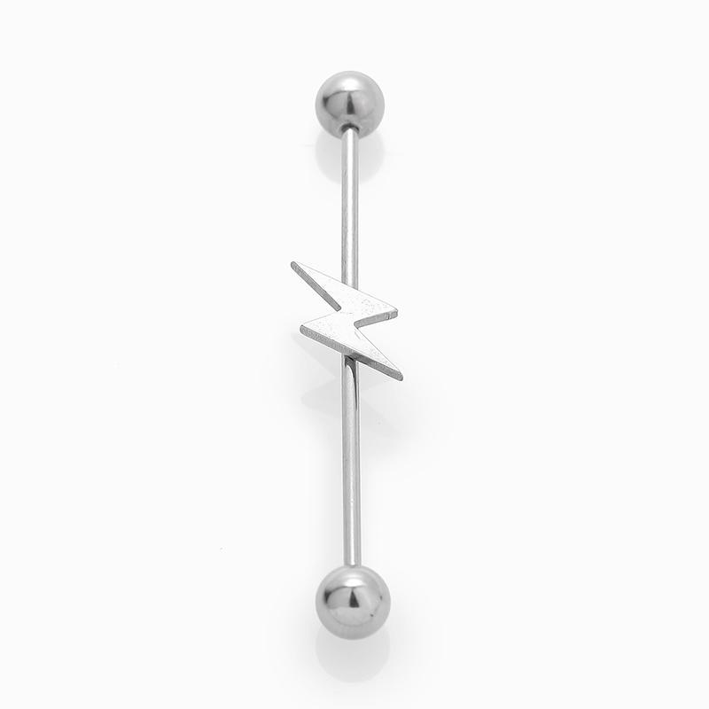YW New Factory Industrial Cartilage Earring 37MM Ball Industrial Barbell Double Hole Body Piercing Jewelry for Women Man