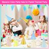 Pastel Birthday Party Hats For Kids Glitter Powder Rainbow Cone Kids Hats Pastel Rainbow Themed Paper Ha-Ts