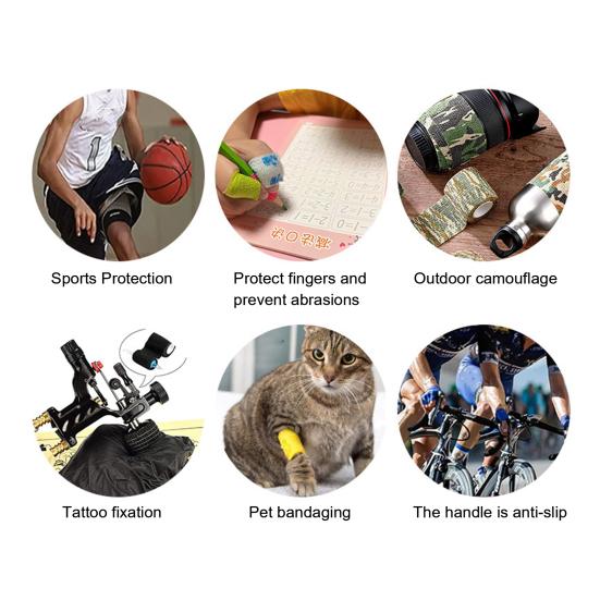 12Pcs Sports Bandage Wrap Self-adhesive Breathable Elastic Non-woven Fabric Athletes Body Legs Knee