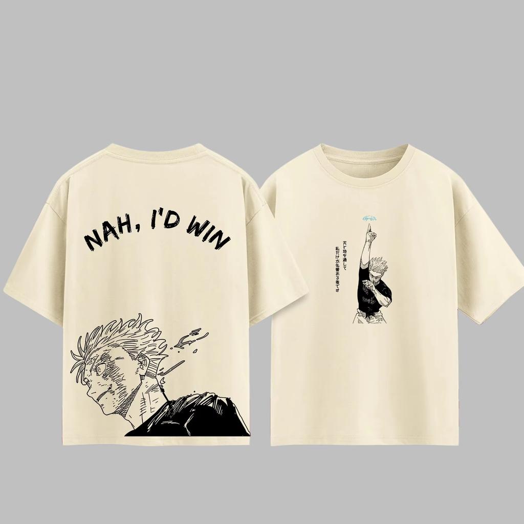 T-shirt Unisex Donna in Puro Cotone Estate Stile Harajuku Moda Girocollo Manica Corta Anime Giapponese Jujutsu Kaisen Y2K