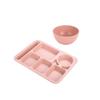 Cross-border Wheat Straw Children's Anti-fall Compartment Dinner Plate for Household or Student Canteen Use.