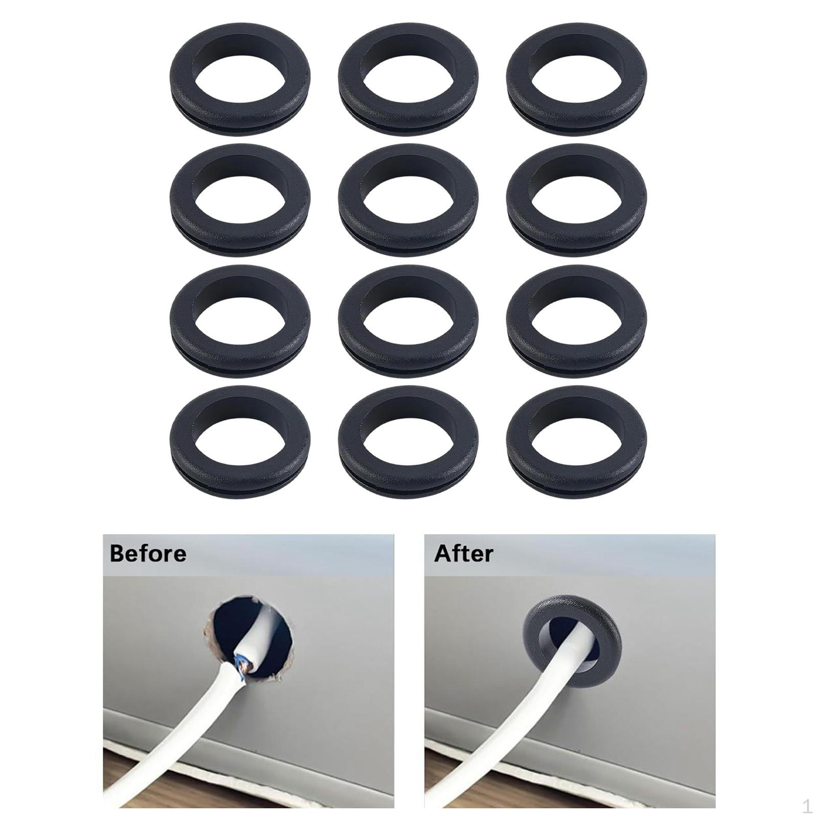 

12 Pieces Firewall Hole Grommet Rubber Grommets for Wiring Cable Protector Eyelet Ring Gasket Inner Dia 1 inch
