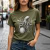 Octopus Playing Drums Graphic Tshirt for Unisex Unisex Vintage Rock Band Tee Casual Short Sleeve Top
