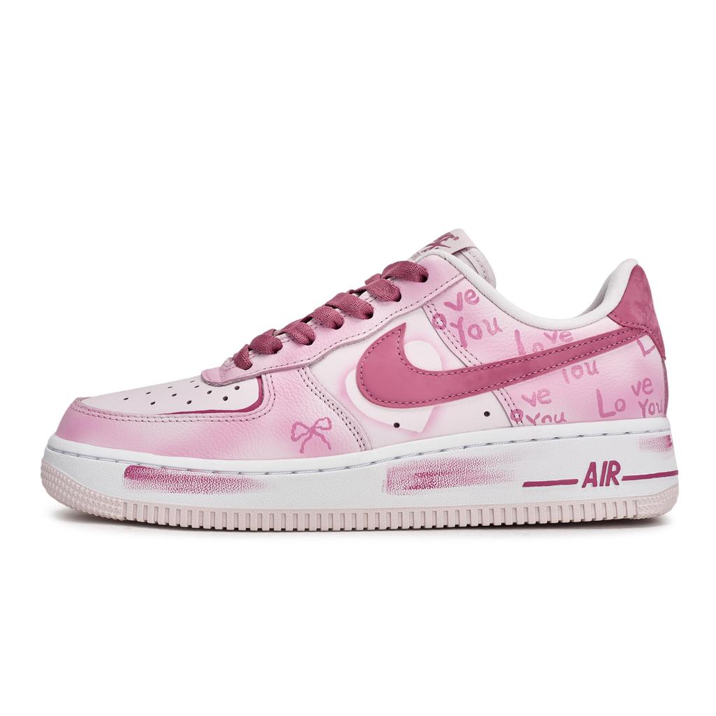 Nike Air Force 1 811 Manufacturing, Pink Mist Love Letter, Special Shoe Box Low top Skateboard Shoes Women's White Pink IO8755-600(Team80-S-BOX)