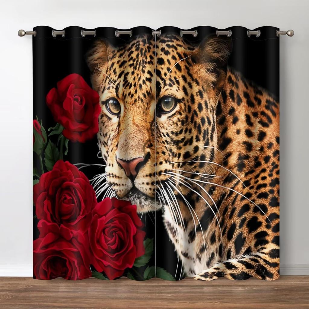 Blumige Verdunkelungsvorhänge, Boho Bunter Blumendruck Dekor für Zuhause Schlafzimmer Wohnzimmer Ösenfenster Verdunkelungsvorhänge