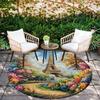 Architecture pattern round rug,Carpet Rug for Living Room Bedroom Playroom ,Non-slip Floor Mat,Holiday Gifts and Birthday Gifts.