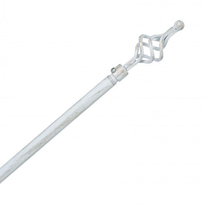 Metal Rod 120 To 210 Cm with Decorative Ends Atmosphera - Spirale Blanc