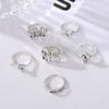 6pcs / Set Vintage Silver Women's Knuckle Ring Heart Ring Set Party Bohemian Jewelry