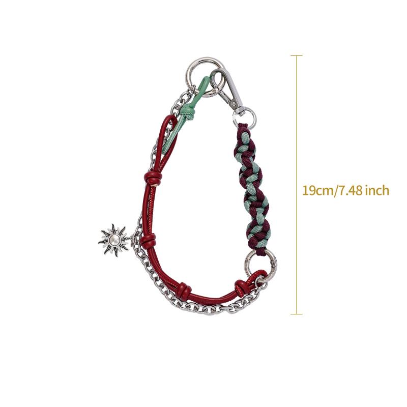 

Кожаные брелоки-подвески, цепочка для сумок, многофункциональный отстегивающийся плетеный шнурок, металлическая цепочка, ремешок, аксессуары для подвешивания на сумку