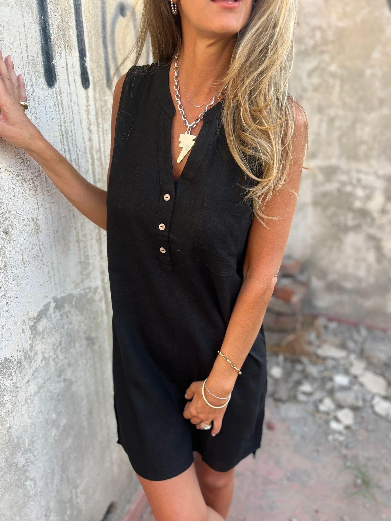 

Повседневные платья из хлопка и льна для женщин летние без рукавов на пуговицах с карманом с глубоким V-образным вырезом для вечеринки мини женские платья синие XXL чёрный