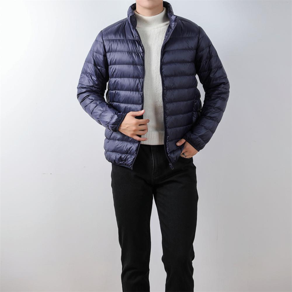 Men's Lightweight Stand Collar White Duck Down Jacket