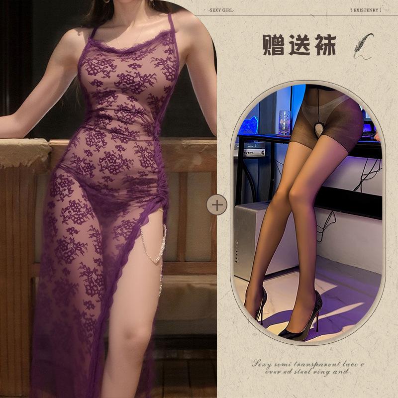 Sexy lace suspender skirt pure desire suit seduction uniform qqny pajamas sexy underwear
