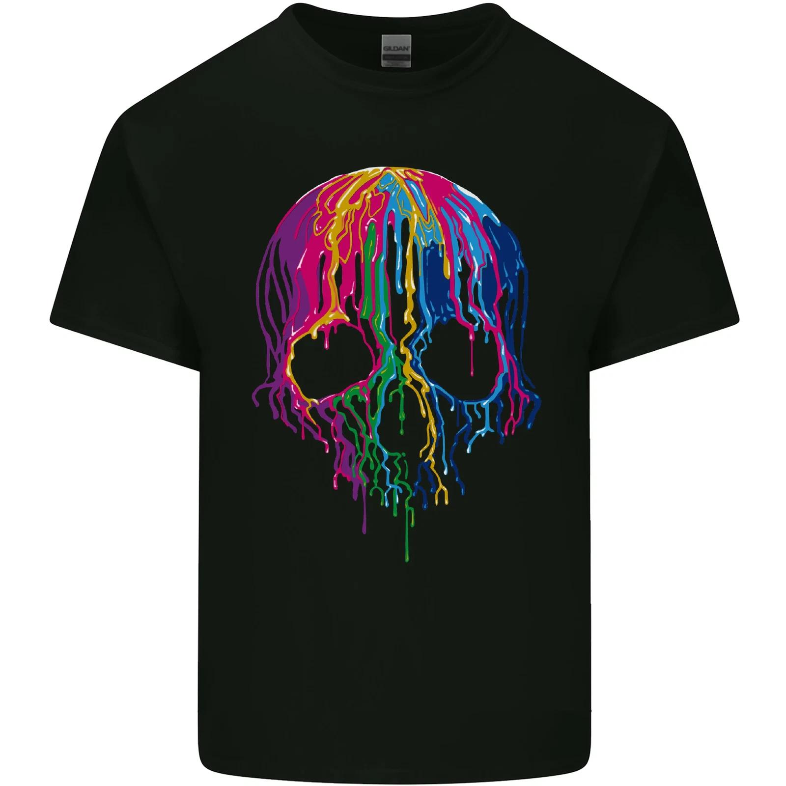 Melting Skull Biker Motorcycle Gothic Kids T-Shirt Childrens 4XL
