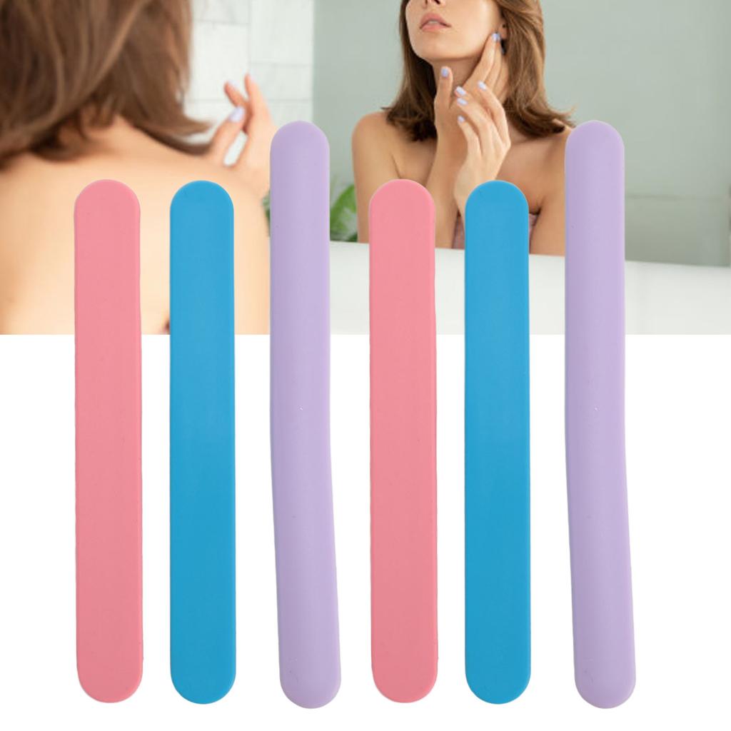 6PCS Silicone Wax Stick Nonstick Reusable Cosmetic Spatula Facial Mask Stirring Rod for Hair Removal Mixing Sampling