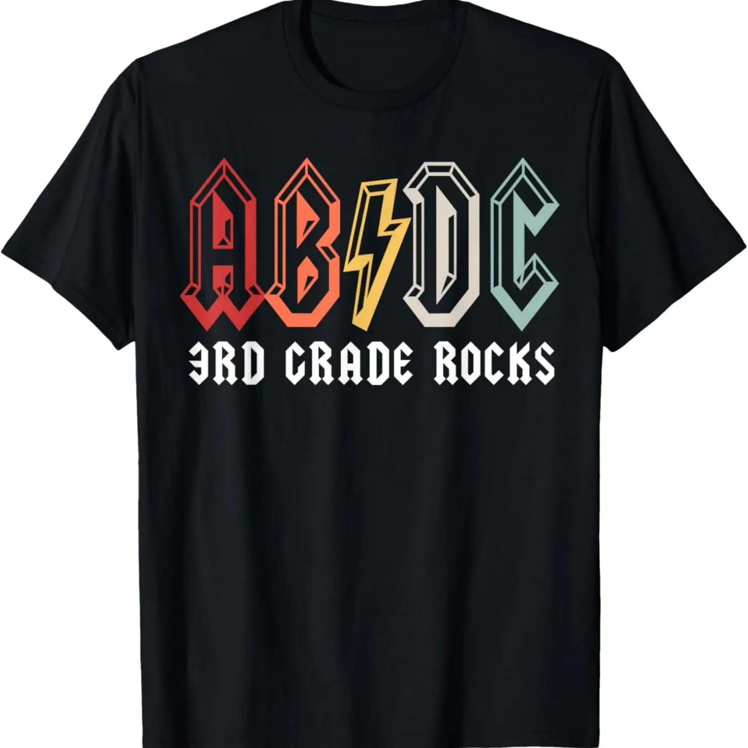 Third Grade Rocks ABCD Back In Class 3rd grade School Third T-Shirt S чёрный