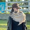 Autumn and Winter High-end Korean Versatile Fringes Thickened and Warm with Triangle Scarves, Knitted Wool Scarves, Shawls