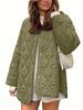 Autunno Inverno Nuovo Stile Europeo Americano Trapuntato Semplice Monocolore Girocollo Lento Cotone Cappotto