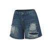 High-Waisted Ripped Washed Denim Shorts - Women's Summer Hot Pants