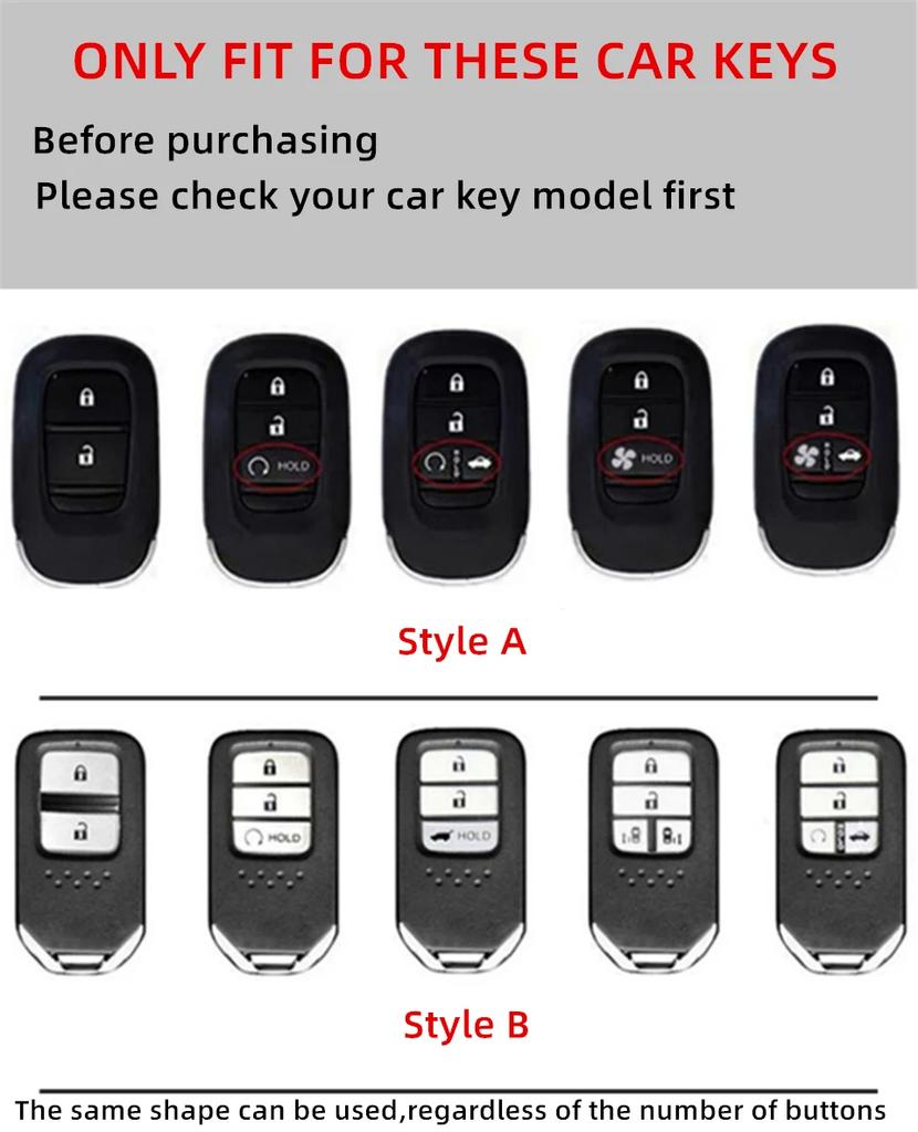 CKU5 Metal Car Remote Key Cover Case Holder shell Keychain Fob For Honda New Accord 11th Gen Civic Odyssey CRV ZRV XRV HRV e:NS1 Jazz