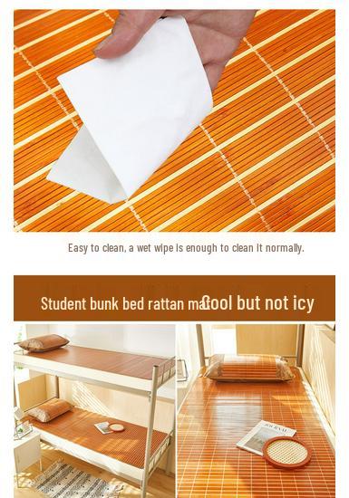 Foldable Bamboo Rattan Mat: Double-Sided Cooling Mat for Dormitory Bunk Beds