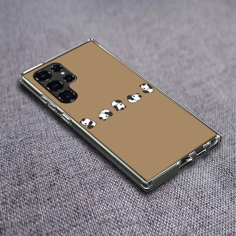 

Very Cute Little Panda Phone Case For Samsung Galaxy S24 S23 S21 S20 FE S22 S26 Ultra S25 Edge S10 Plus Cover Clear TPU Capa She Samsung S24