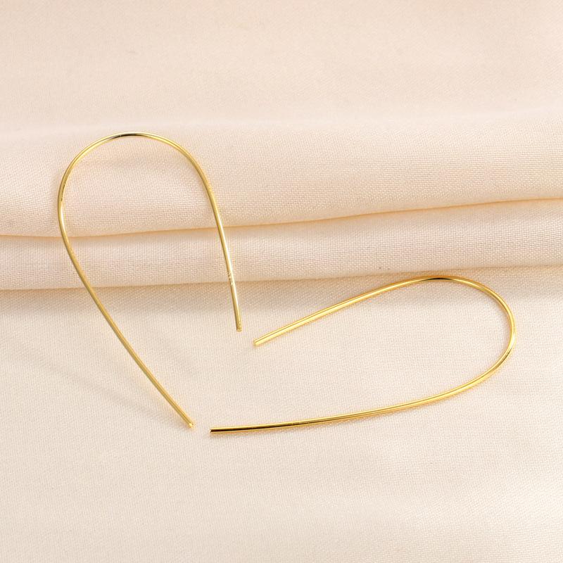 

Серьги S925 серебро корейская версия премиум для женщин, супер бессмертные, простые большие серьги, серьги с преувеличенными линиями темперамента 925 Silver