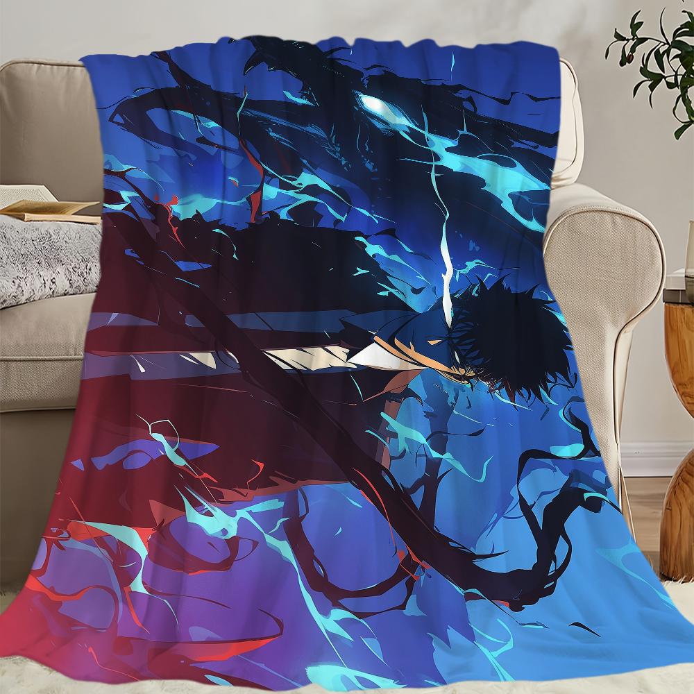 Anime S-Solo L-Leveling Printed Comfortable and Soft Sofa, Living Room Bed, Bedroom Blanket Suitable for Travel and Gifts