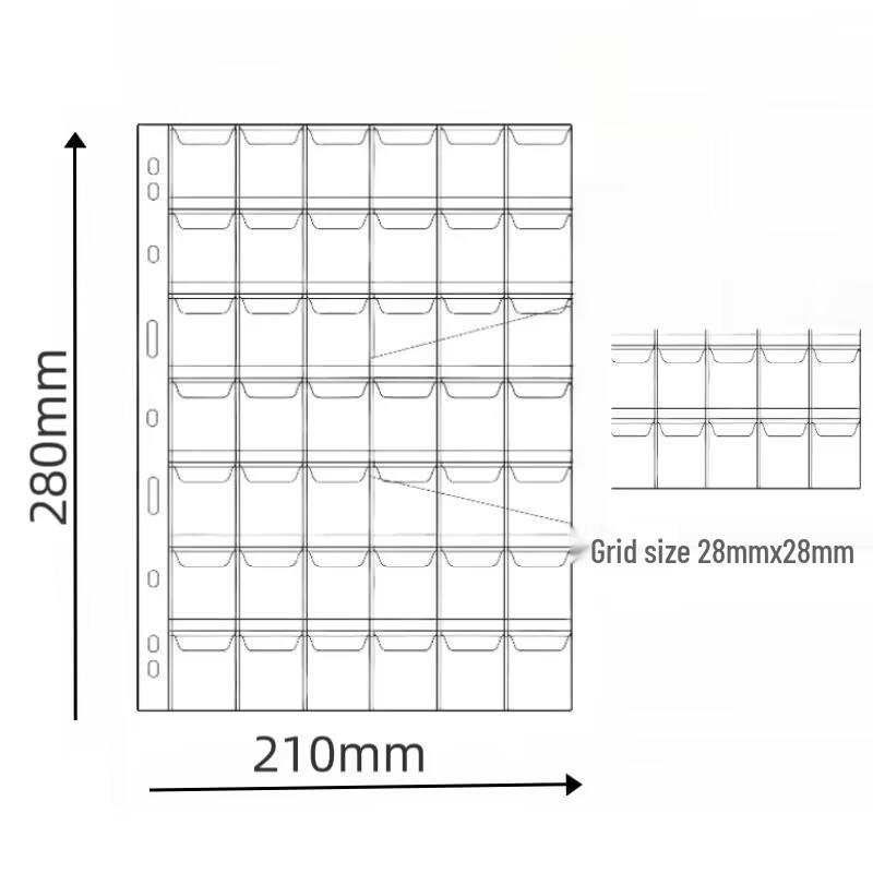 Cross-border Loose-Leaf Coin Collection Pages—9-Hole, 42-Pocket Flip-Up Storage