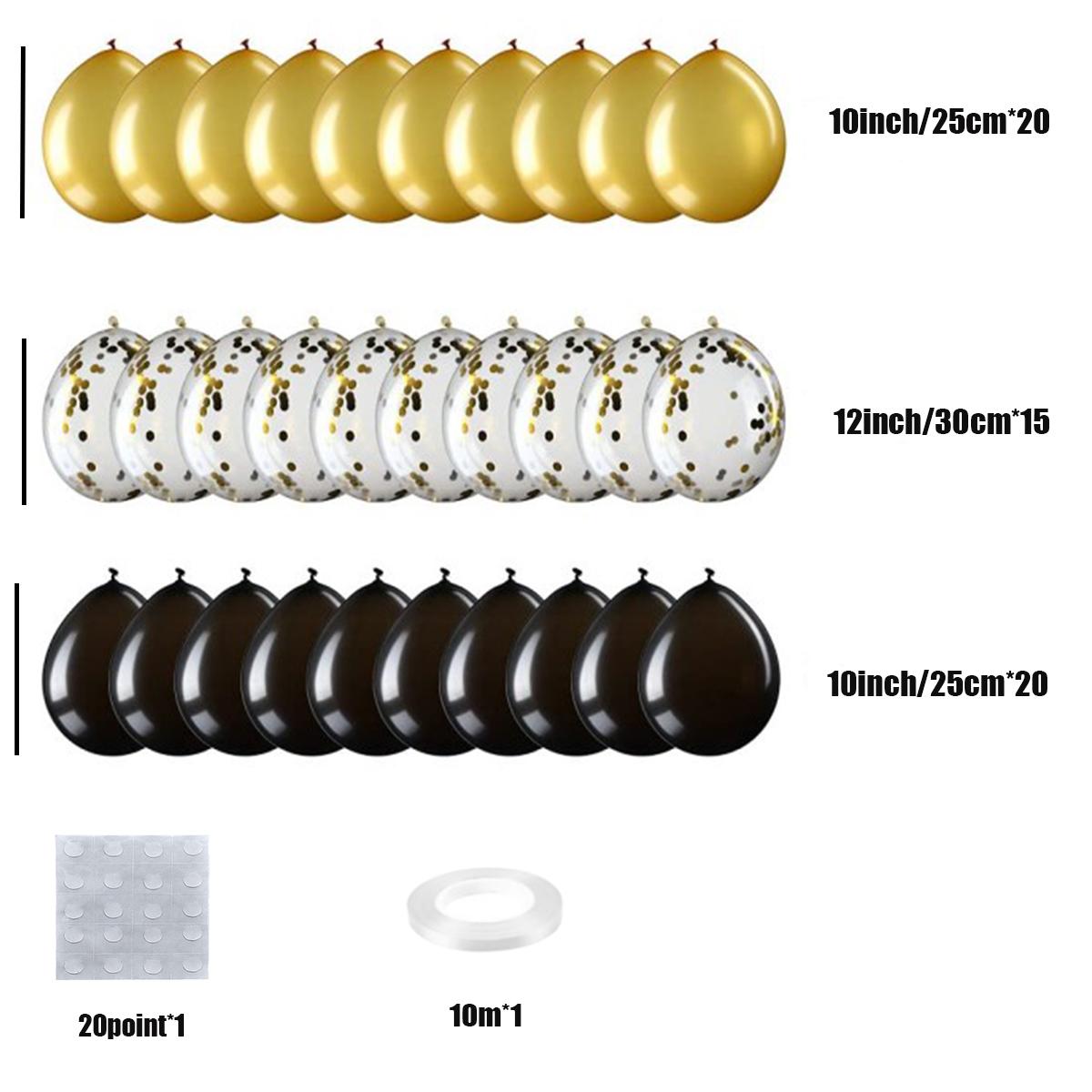 

57 шт., золотые, черные украшения для пенсионной вечеринки, воздушные шары, арка, фон для фотобудки, набор для женщин и мужчин