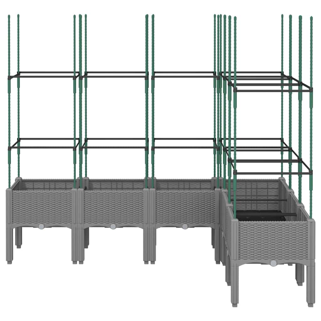 Planter with Trellis Light Grey 160 x 120 x 142.5 cm PP