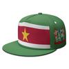 Suriname Flat Brimmed Cap Custom Name Number Logo Hip-hop Hat Nation Flag Dutch Sranan Sarnam Sur Country Print Photo Headgear
