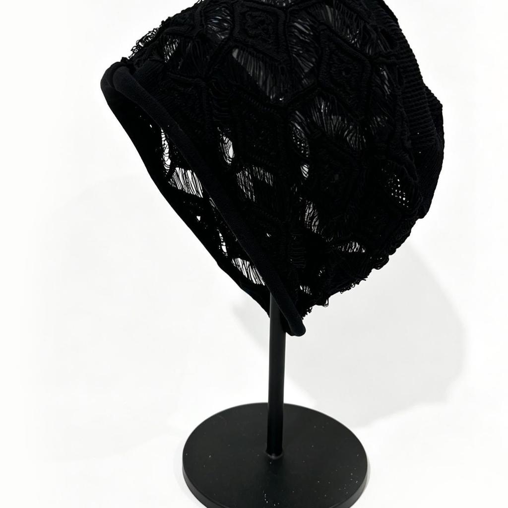 Retro literary and artistic crochet hole stacking hat men's and women's spring and summer thin breathable knitted cold hat fashionable headgear