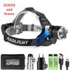 Super Powerful LED Headlamp High Power Long Range 500M Head Flashlight USB Rechargeable Headlight Torch Fishing Hunting Lantern