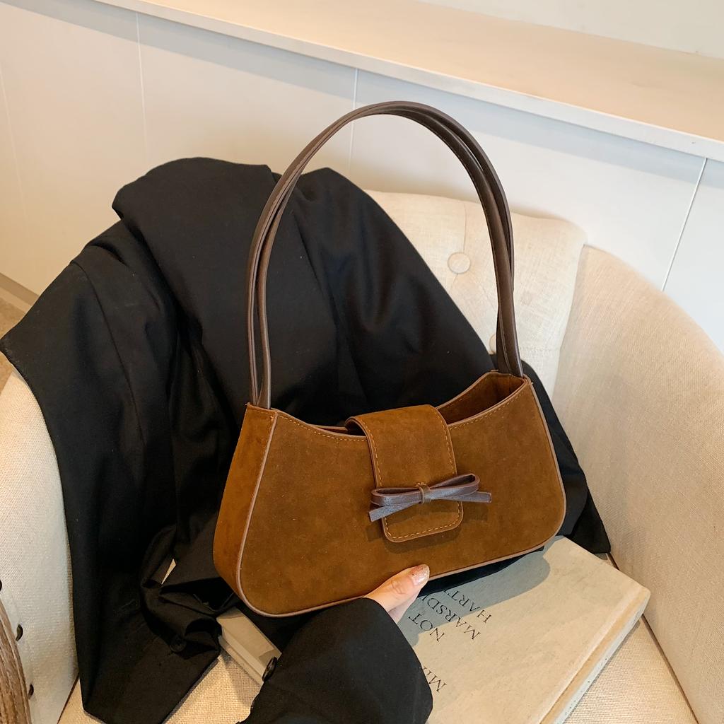 Small Niche, Simple and Versatile Bow Underarm Bag  New Style Commuting Baton Handbag Shoulder Bag