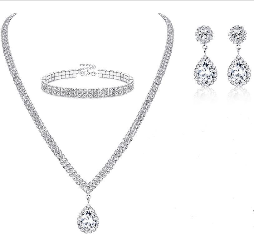 

Europe, America, Set, Necklace, Earrings, Bracelet, Three-piece Set, Jewelry Set, Decoration 2026. 45CM