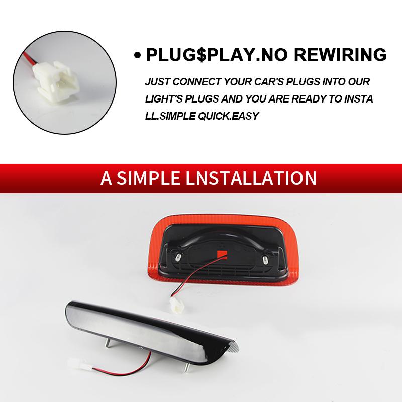 1PC LED High Mount Rear Third Brake Light Stop Signal Lamp Black/Red Lens For Nissan Juke 2011-2014 OEM:26590-1KA0B Accessories
